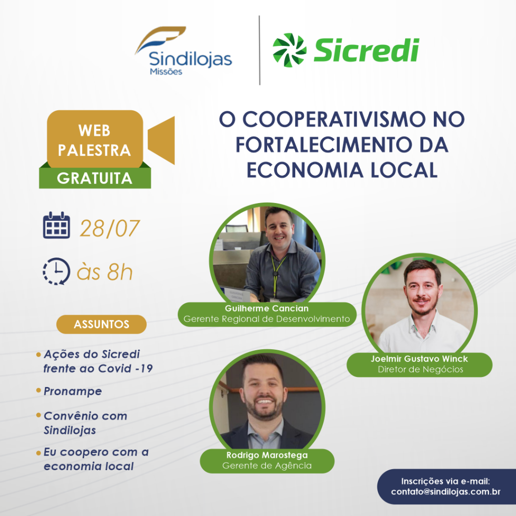 Web Palestra Gratuita:  O Cooperativismo no fortalecimento da economia local